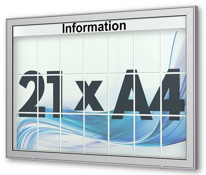 21 x DIN A4 Schaukasten Planus - Wandmontage 21 x DIN A4 Schaukasten Planus - Wandmontage