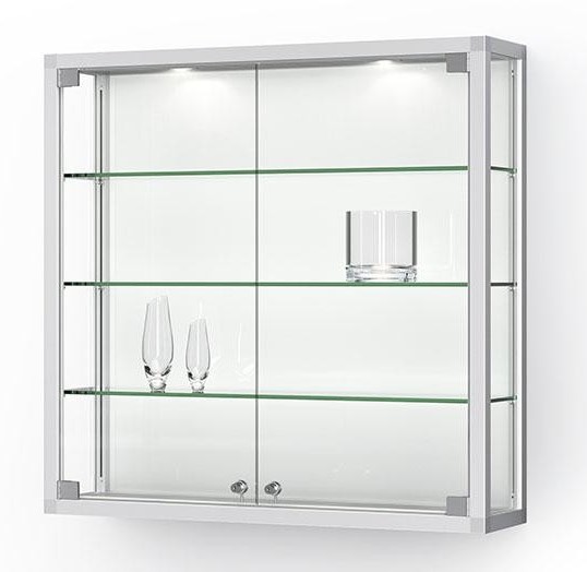 Wandvitrine Glas mit Drehtüren